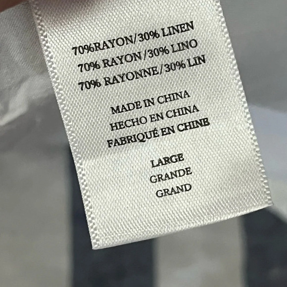 Rails Wren Vertical Stripe Dress L Blue White Mini Summer Linen Blend Sporty - Picture 8 of 12